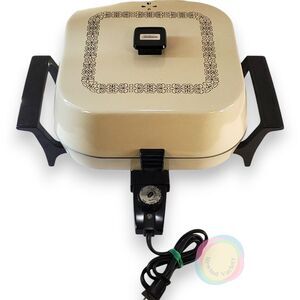 Vtg Sunbeam Electric Skillet Floral High Dome Lid Tested
